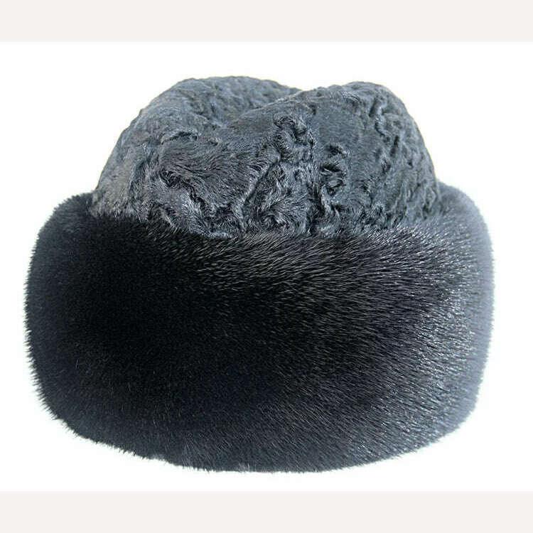 KIMLUD, Free Shipping New Genuine Mink Fur hat Real fur cap Men's Mink fur hat Winter 3 colors Wholesale Retail, KIMLUD Womens Clothes