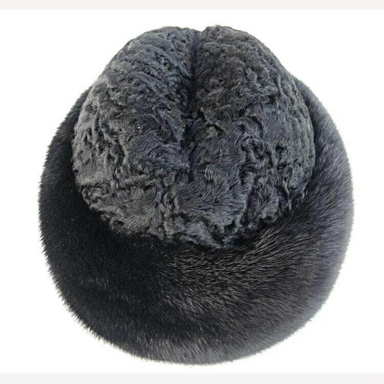 KIMLUD, Free Shipping New Genuine Mink Fur hat Real fur cap Men's Mink fur hat Winter 3 colors Wholesale Retail, KIMLUD Womens Clothes