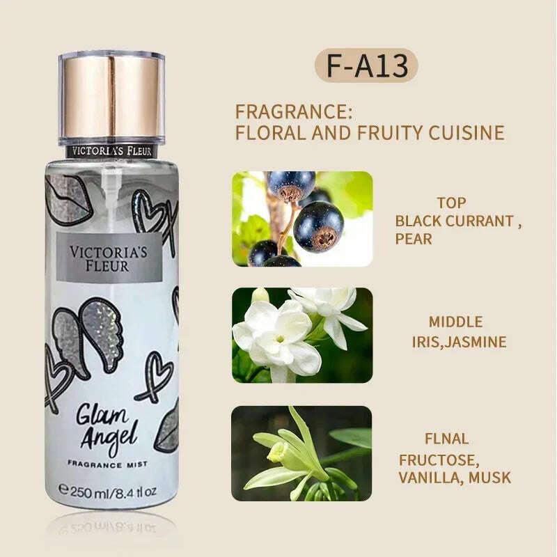 KIMLUD, Fresh Body Spray Flower Fruit Lasting Natural Plant Love Spell Scent Velvet Petal Fragrance Crushed Flash gold Deodorant 250ml, KIMLUD Womens Clothes