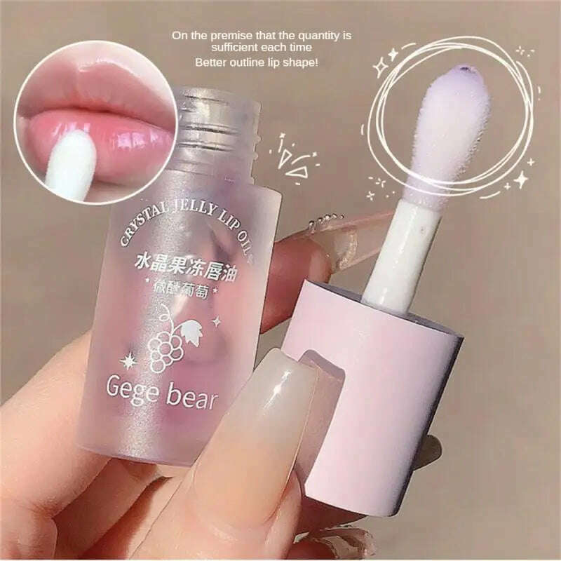 Fruity Crystal Jelly Lip Oil Lipstick Clear Lip Plumper Serum Tint Lips Care Makeup Korea Cosmetics Lip Honey Waterproof Mirror - KIMLUD