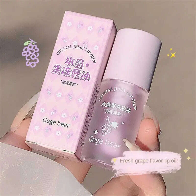 Fruity Crystal Jelly Lip Oil Lipstick Clear Lip Plumper Serum Tint Lips Care Makeup Korea Cosmetics Lip Honey Waterproof Mirror - KIMLUD