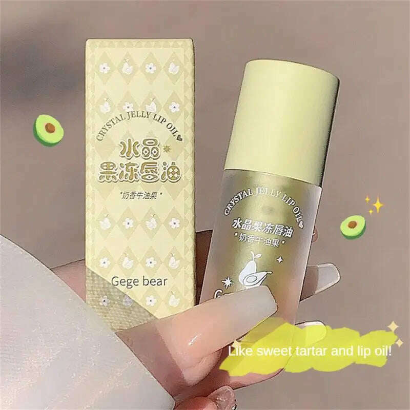Fruity Crystal Jelly Lip Oil Lipstick Clear Lip Plumper Serum Tint Lips Care Makeup Korea Cosmetics Lip Honey Waterproof Mirror - KIMLUD