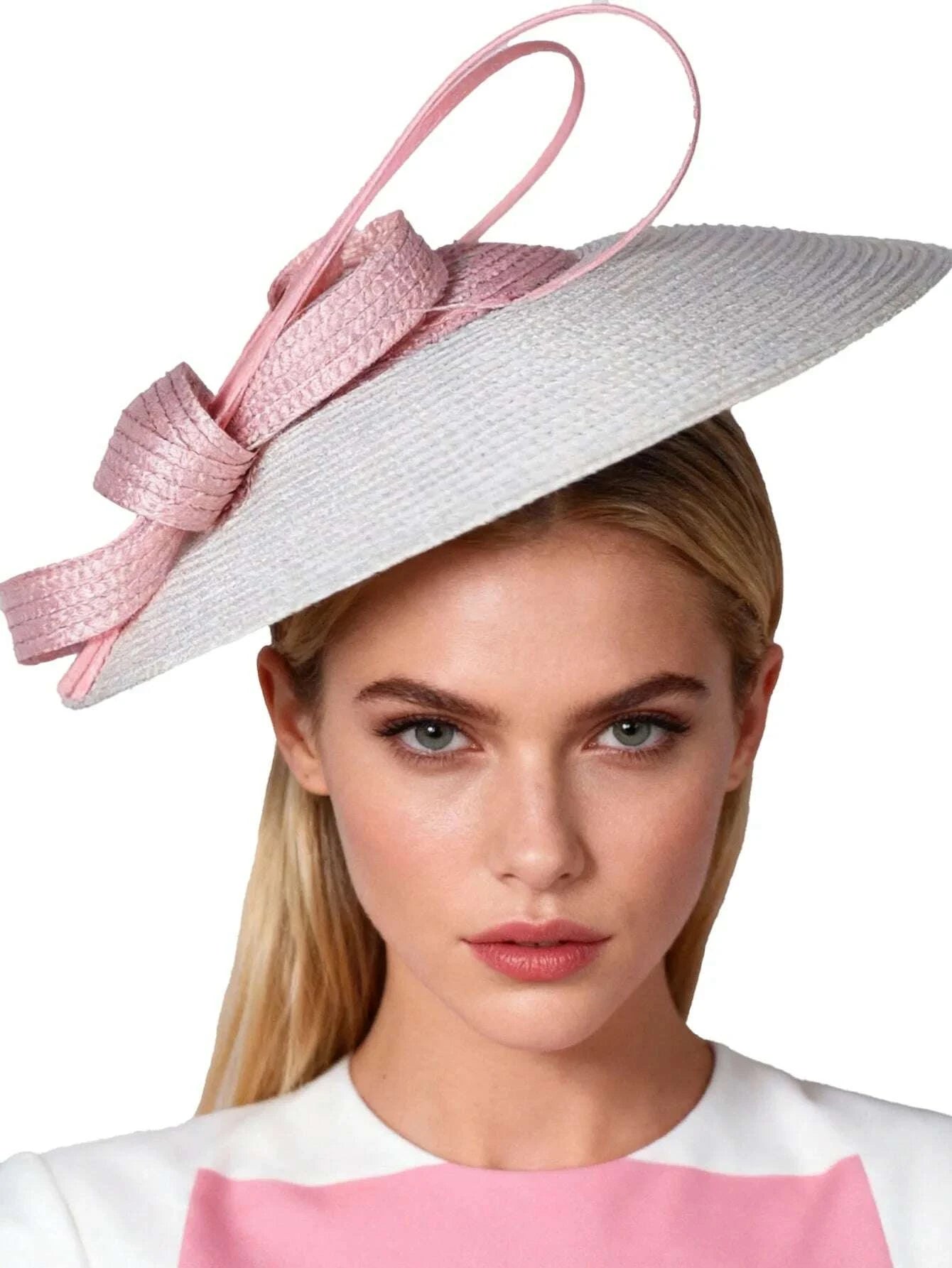 FS Fascinators Black White Weddings Pillbox Hat For Women Church Hat Sraw Fedora Black Wide Ladies Dress Kentucky Derby Hats