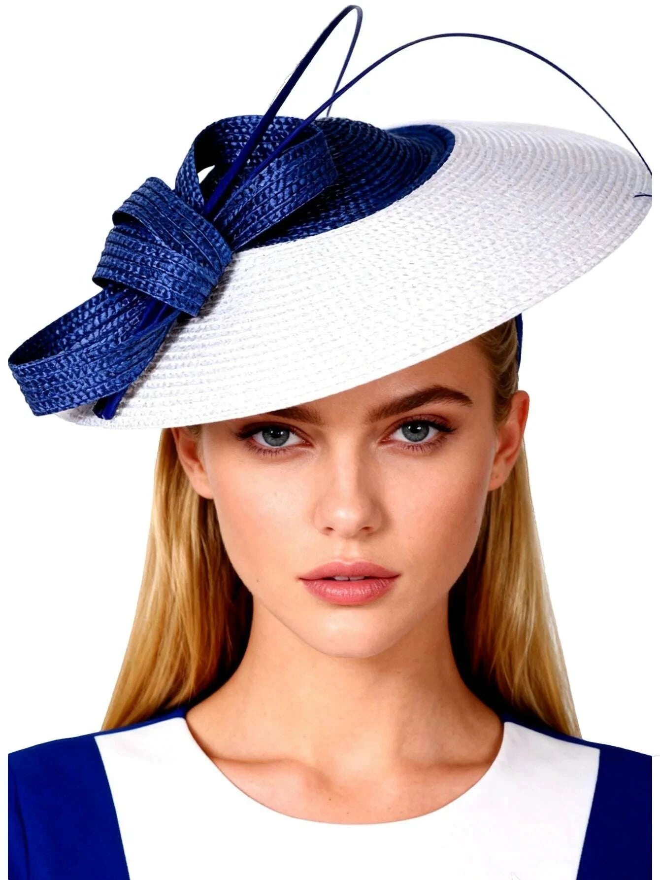 FS Fascinators Black White Weddings Pillbox Hat For Women Church Hat Sraw Fedora Black Wide Ladies Dress Kentucky Derby Hats