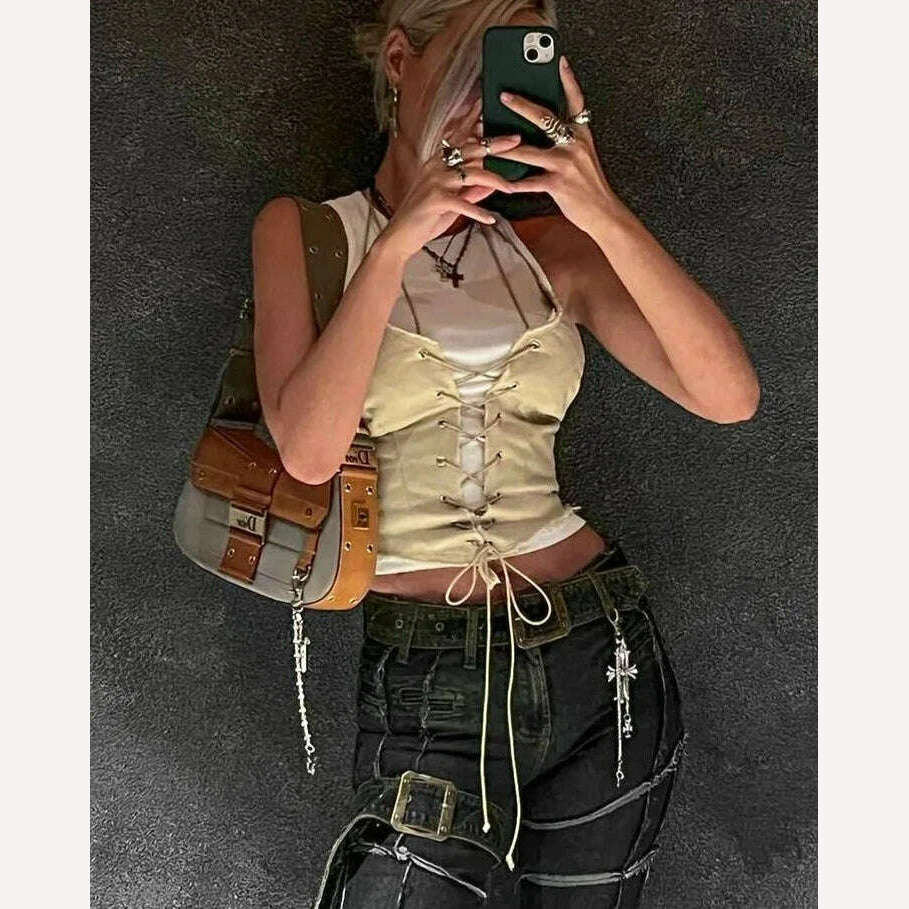 KIMLUD, FSDA Halter Neck Bandage Corset Crop Top Sexy Backless Women Tank Tops Tube Casual Y2K 2022 Summer Off Shoulder Cami, KIMLUD Womens Clothes