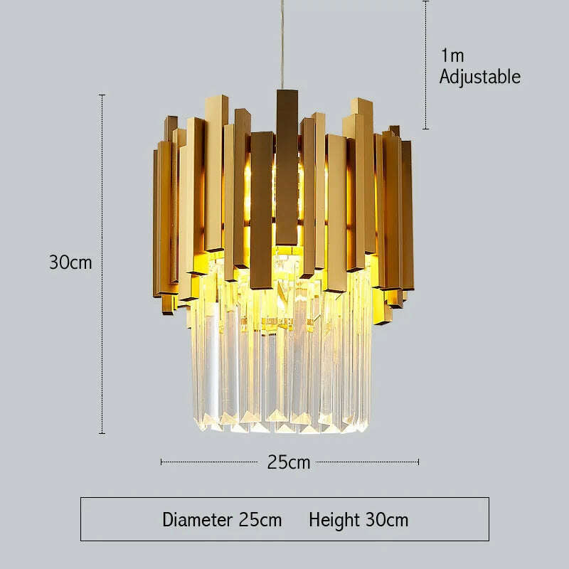 KIMLUD, FSS Modern Gold Small Round Crystal Chandelier Lighting For Dining Room Bedroom Fixtures Kitchen Island Lustre New, 20025-1 / Cold White / China, KIMLUD APPAREL - Womens Clothes