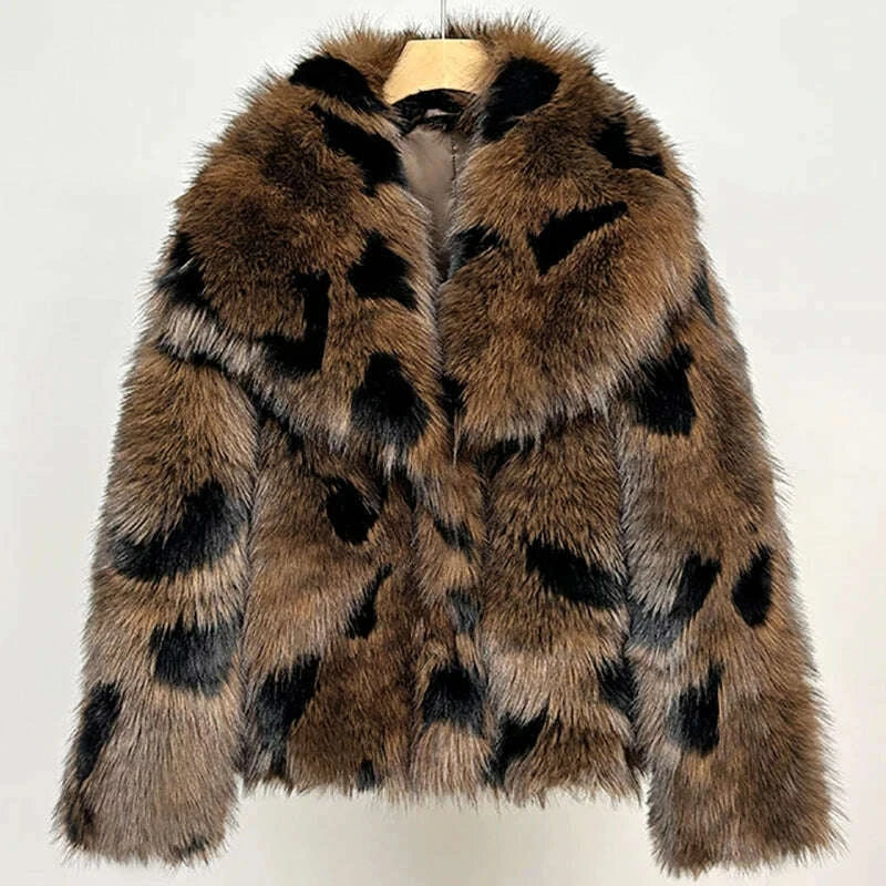 Fur Coat - Oversized - Synthetic Fiber | KIMLUD