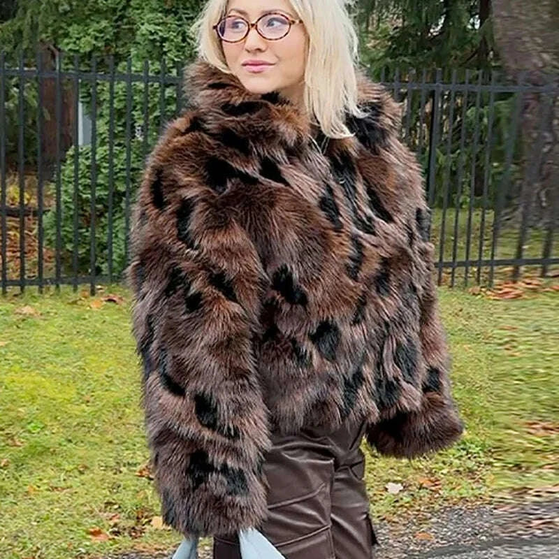 Fur Coat - Oversized - Synthetic Fiber | KIMLUD