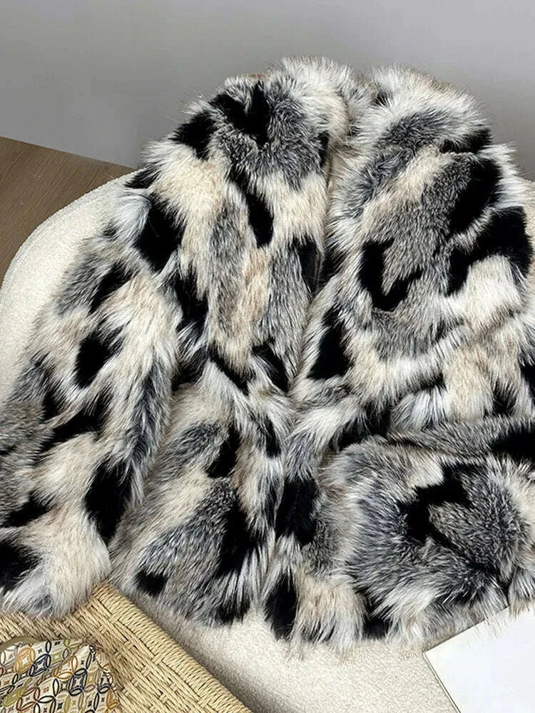 Fur Coat - Oversized - Synthetic Fiber | KIMLUD