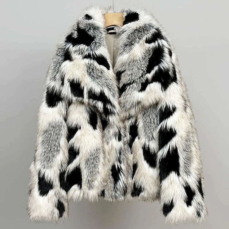 Fur Coat - Oversized - Synthetic Fiber | KIMLUD