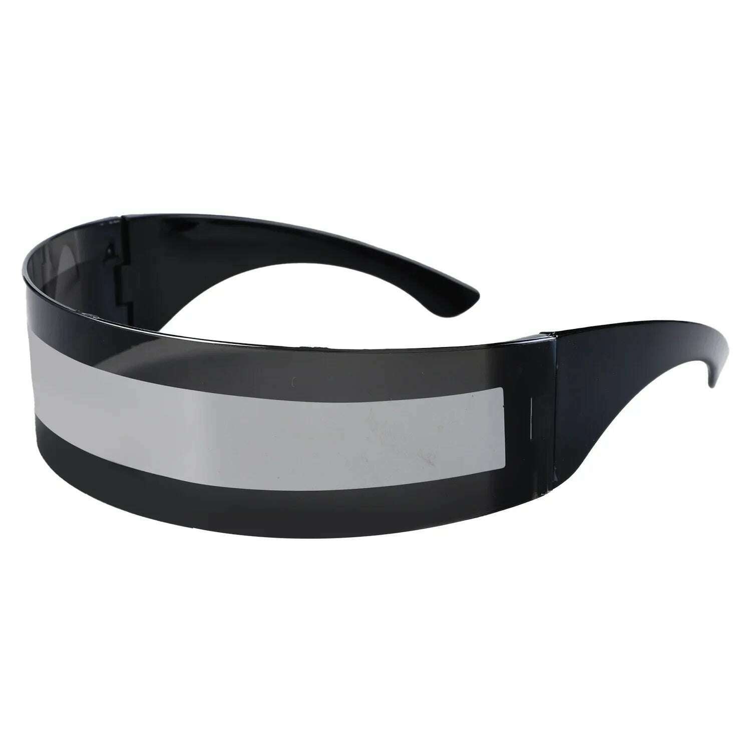 Futuristic Narrow Cyclops Visor Sunglasses Laser Eyeglasses UV400 Personality Mirrored Lens Costume Eyewear Glasses Men Glasses - KIMLUD