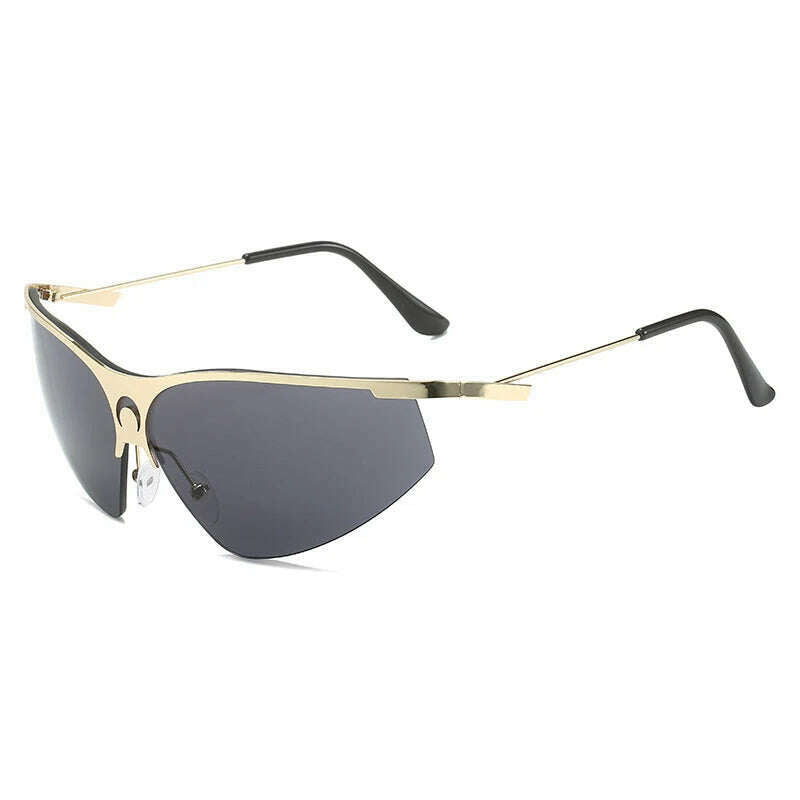 Futuristic y2k Women's Sunglasses Luxury 2023 Vintage Red Punk 2000'S Cool Girl Sunglasses One Piece Goggles Eyewear Unisex - KIMLUD