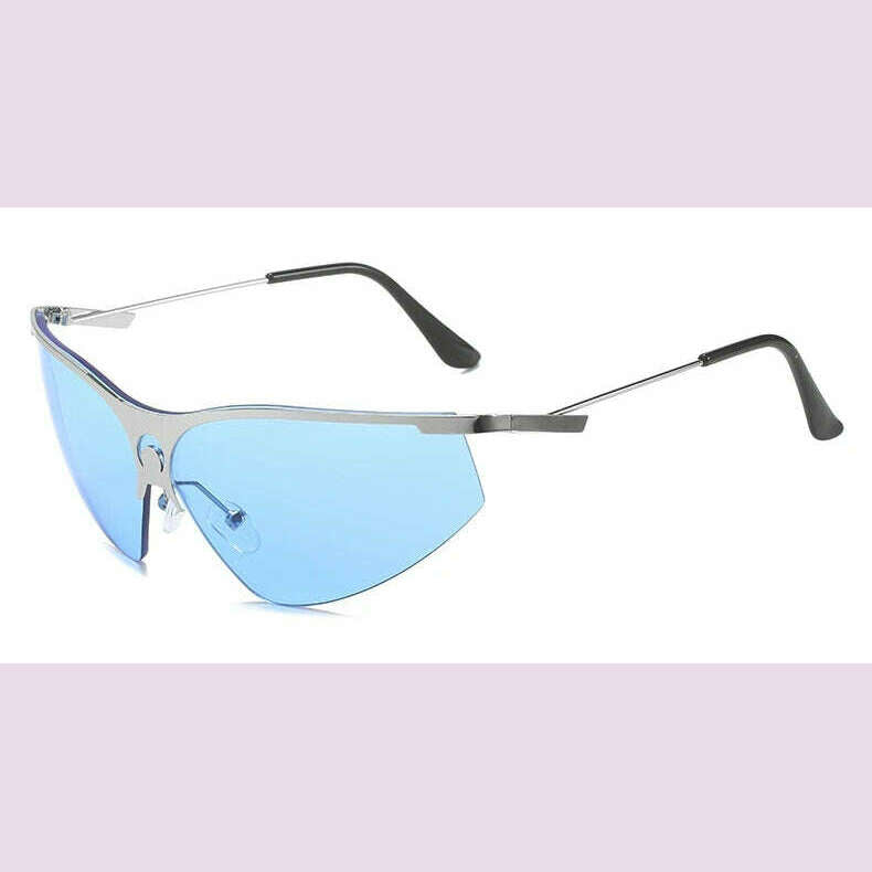 Futuristic y2k Women's Sunglasses Luxury 2023 Vintage Red Punk 2000'S Cool Girl Sunglasses One Piece Goggles Eyewear Unisex - KIMLUD