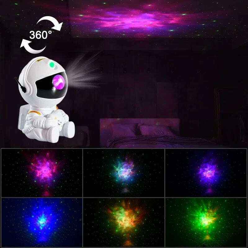 KIMLUD, Galaxy Star Astronaut Projector LED Night Light Starry Sky Porjectors Lamp Decoration Bedroom Room Decorative For Children Gifts, KIMLUD Womens Clothes