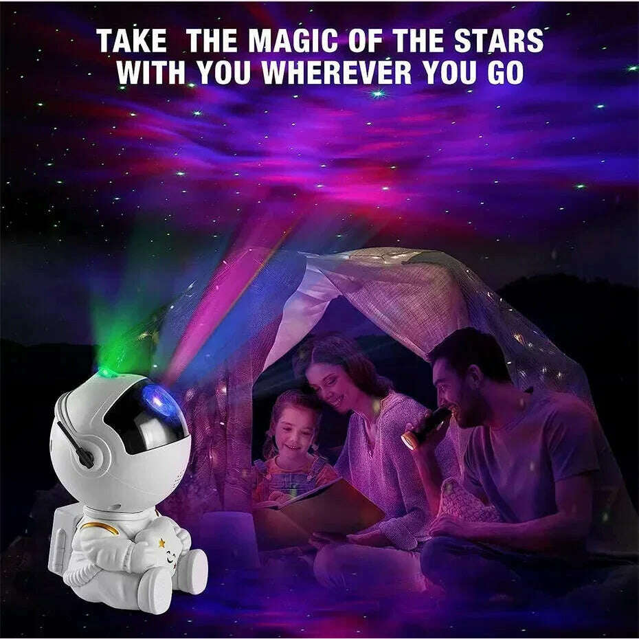 KIMLUD, Galaxy Star Astronaut Projector LED Night Light Starry Sky Porjectors Lamp Decoration Bedroom Room Decorative For Children Gifts, KIMLUD Womens Clothes