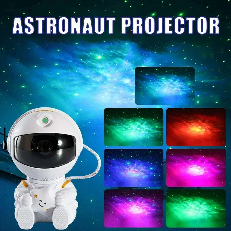 KIMLUD, Galaxy Star Astronaut Projector LED Night Light Starry Sky Porjectors Lamp Decoration Bedroom Room Decorative For Children Gifts, KIMLUD Womens Clothes