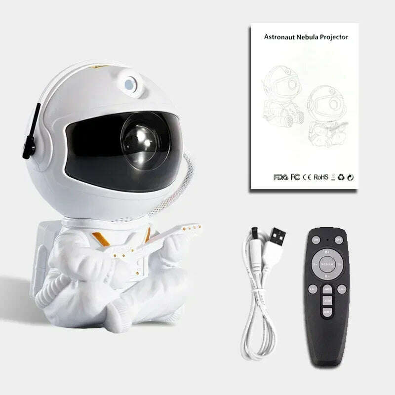KIMLUD, Galaxy Star Astronaut Projector LED Night Light Starry Sky Porjectors Lamp Decoration Bedroom Room Decorative For Children Gifts, Guitar White, KIMLUD APPAREL - Womens Clothes