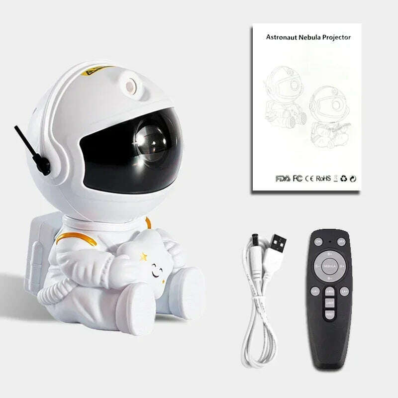 KIMLUD, Galaxy Star Astronaut Projector LED Night Light Starry Sky Porjectors Lamp Decoration Bedroom Room Decorative For Children Gifts, Stars White, KIMLUD APPAREL - Womens Clothes