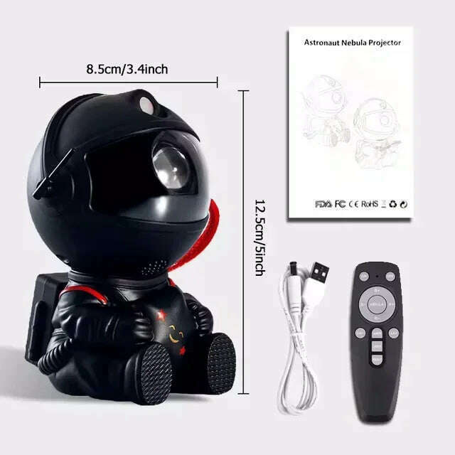 KIMLUD, Galaxy Star Astronaut Projector LED Night Light Starry Sky Porjectors Lamp Decoration Bedroom Room Decorative For Children Gifts, Stars Black, KIMLUD APPAREL - Womens Clothes