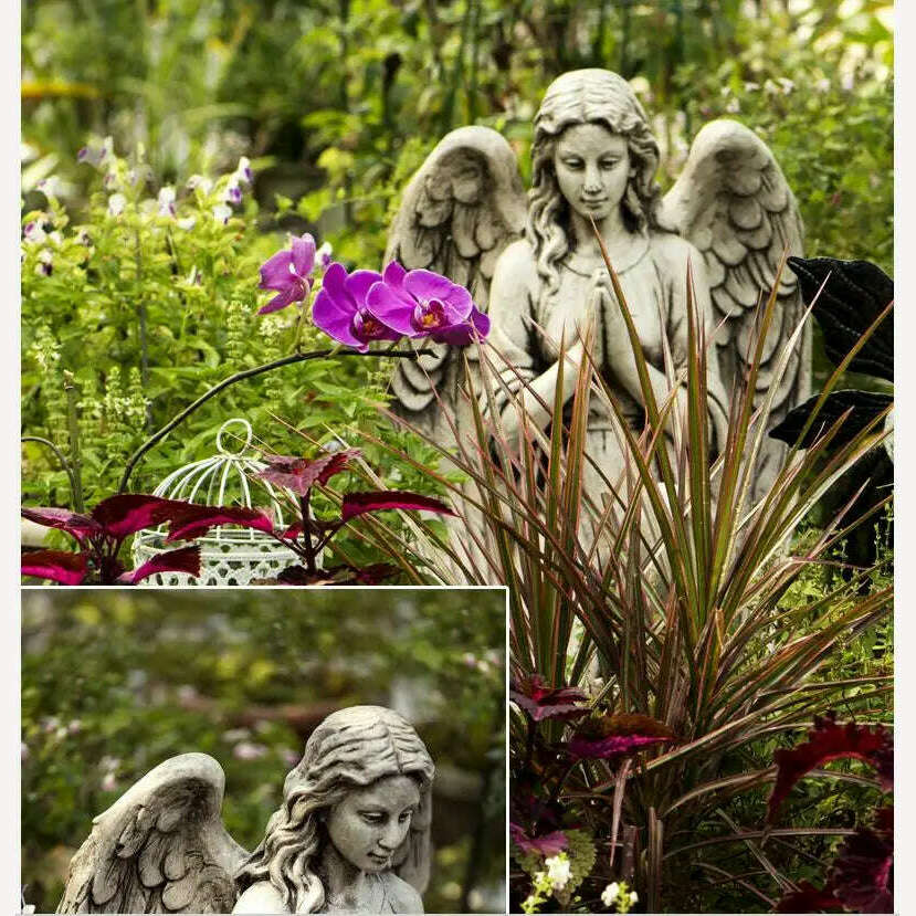 KIMLUD, Garden Outdoor Flooring Angel Resin Ornaments Decor Landscape Groceries Figurines Crafts Courtyard Homestay Sculpture Decoration, KIMLUD Womens Clothes