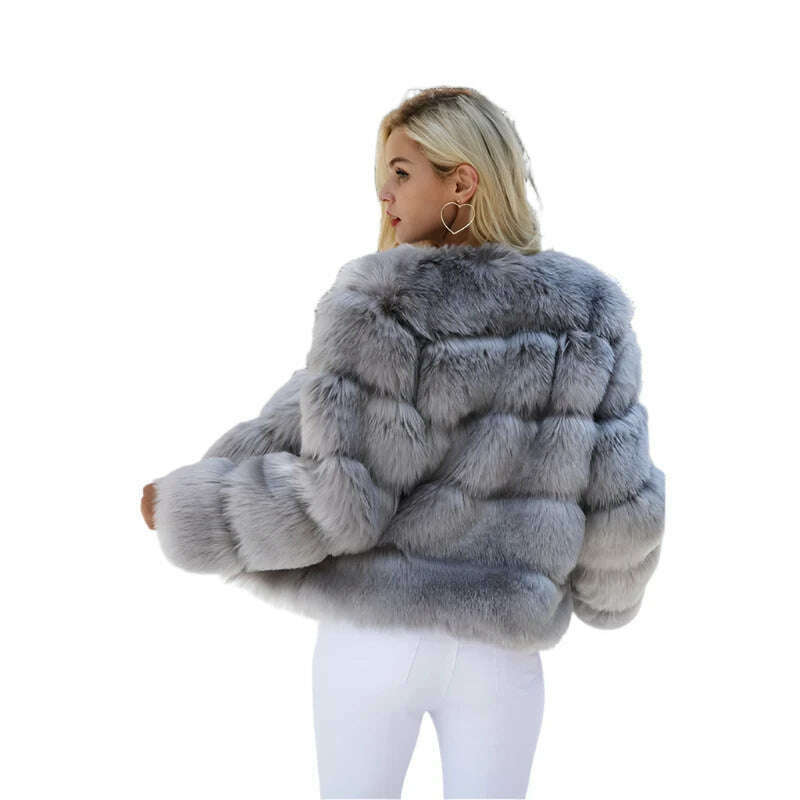 KIMLUD, GareMay Vintage fluffy faux fur coat for women Short furry fake fur winter outerwear pink coat 2024 autumn casual party overcoat, KIMLUD Womens Clothes