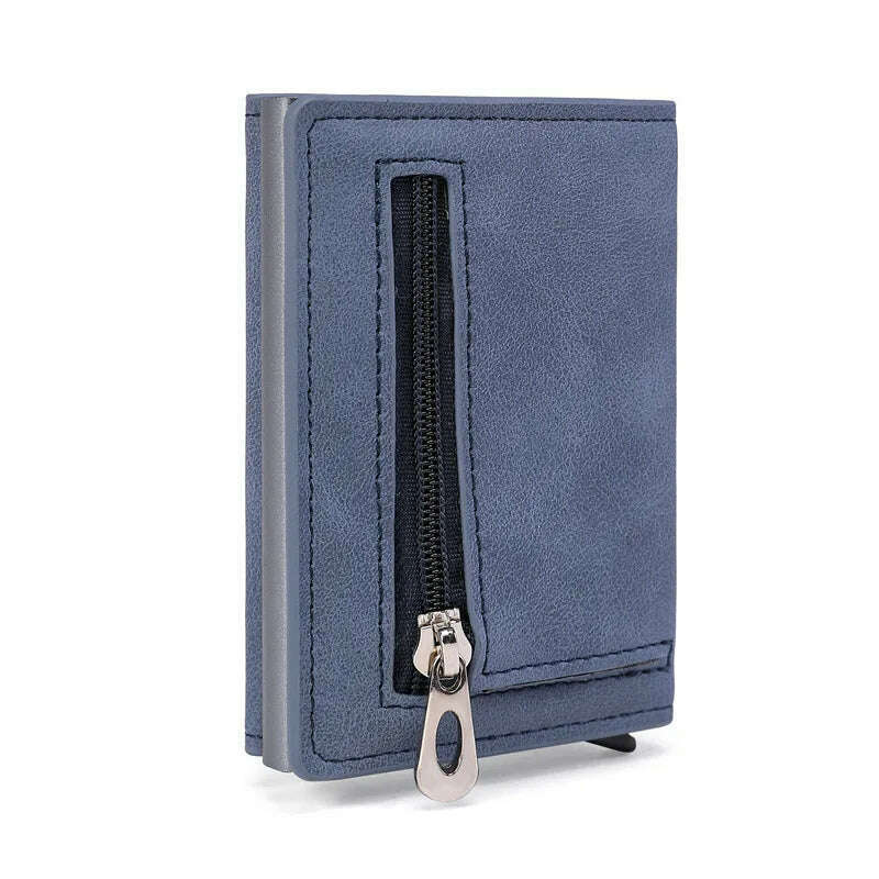 KIMLUD, Gebwolf PU Leather Men Wallet Rfid Anti-magnetic Credit Cards Holder With Organizer Coin Pocket & Money Clips Purse, Blue, KIMLUD Womens Clothes