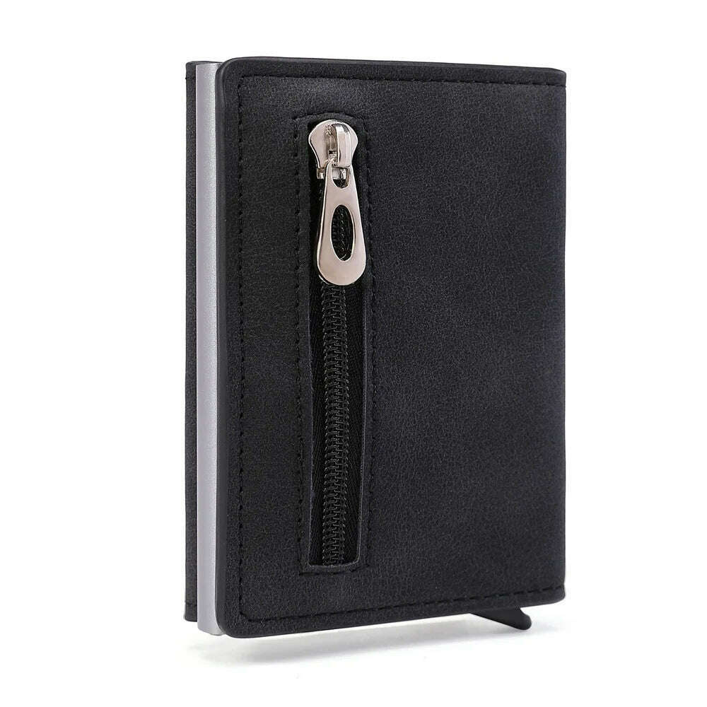 KIMLUD, Gebwolf PU Leather Men Wallet Rfid Anti-magnetic Credit Cards Holder With Organizer Coin Pocket & Money Clips Purse, Black-1, KIMLUD Womens Clothes