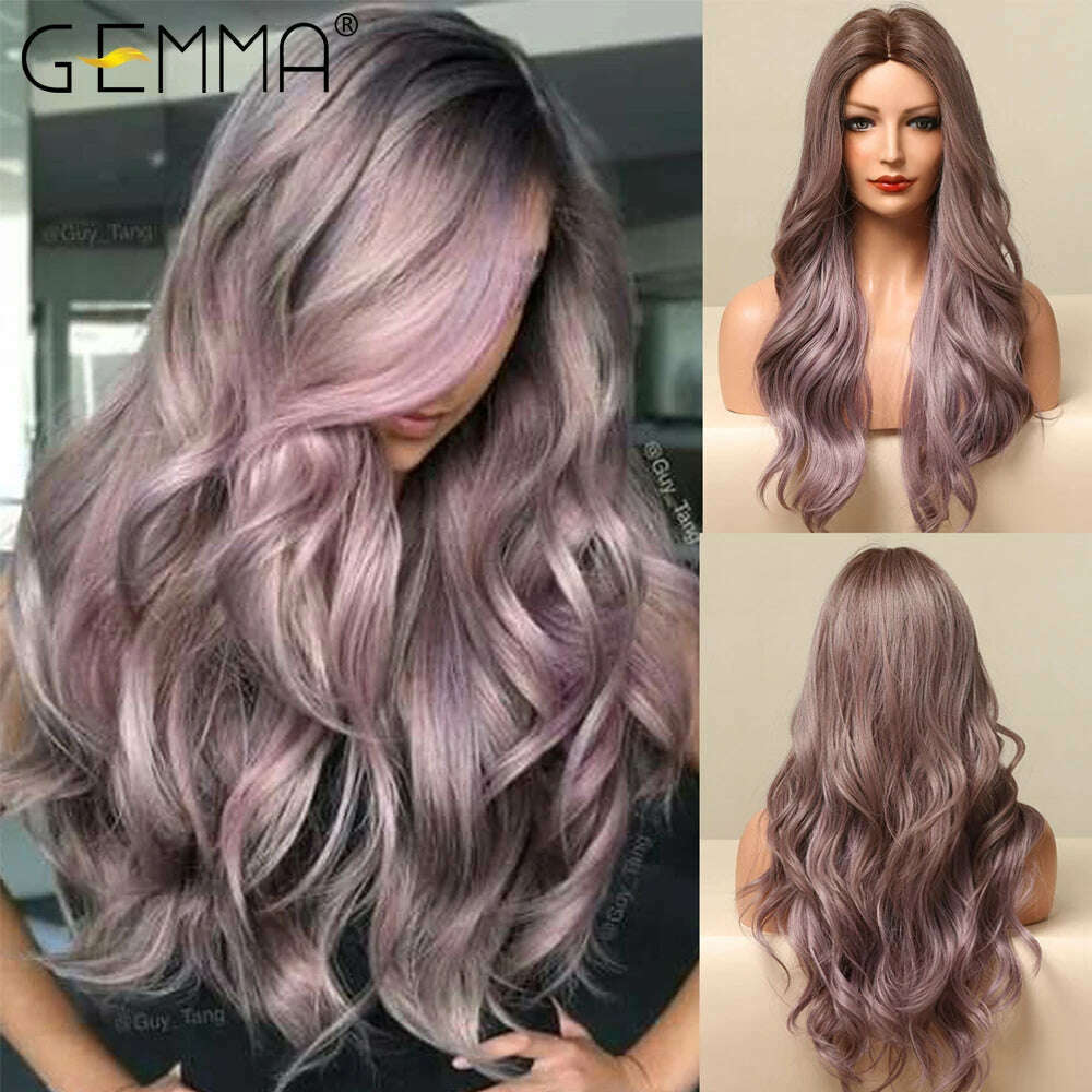 KIMLUD, GEMMA Red Brown Copper Ginger Long Straight Synthetic Wigs for Women Natural Wave Wigs with Bangs Heat Resistant Cosplay Hair, KIMLUD Womens Clothes