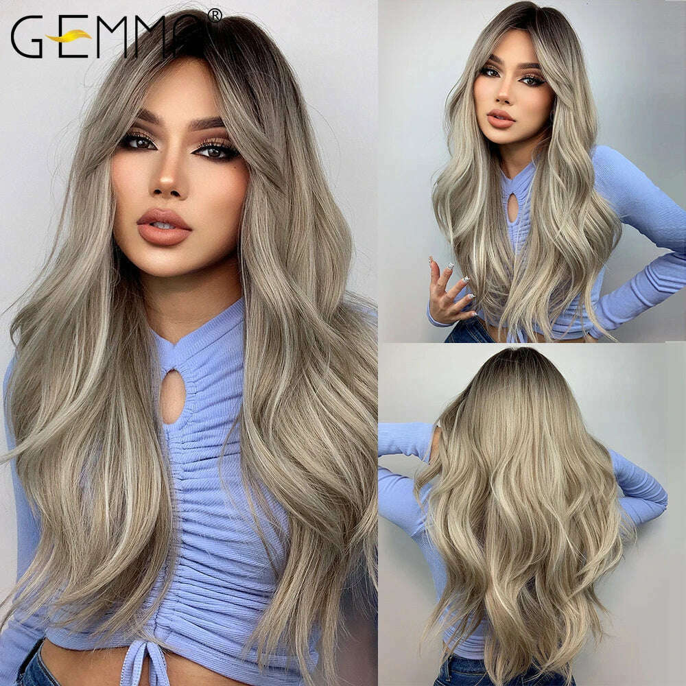 KIMLUD, GEMMA Red Brown Copper Ginger Long Straight Synthetic Wigs for Women Natural Wave Wigs with Bangs Heat Resistant Cosplay Hair, LC457-1, KIMLUD APPAREL - Womens Clothes