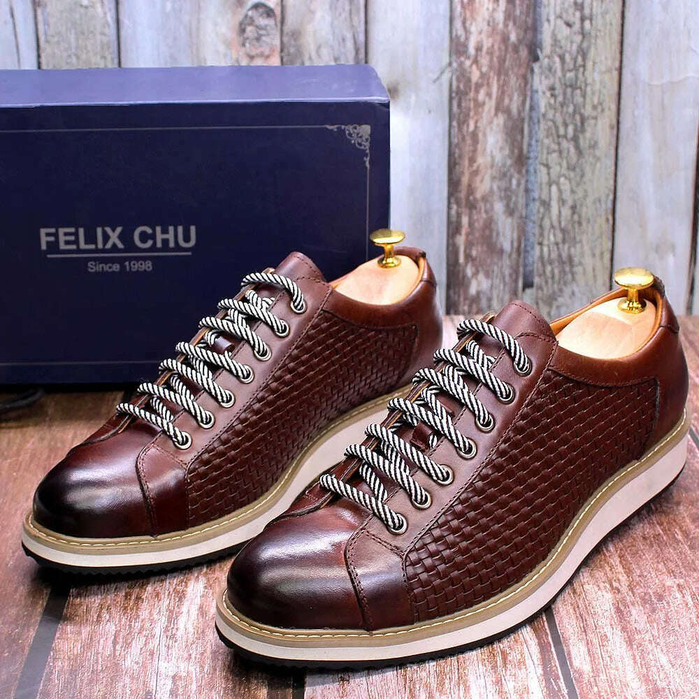 KIMLUD, Genuine Cow Leather Men's Casual Business Shoes 7-Eyelet Lace Up European Luxury Flat Driving Shoe Outdoor Sneakers for Men, KIMLUD Womens Clothes