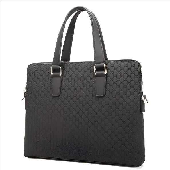 KIMLUD, Genuine Leather Men And Women Handbags Business Briefcase Ladies Shoulder Diagonal Blue/Black 14" Laptop Bag Messenger Bags, Black, KIMLUD APPAREL - Womens Clothes