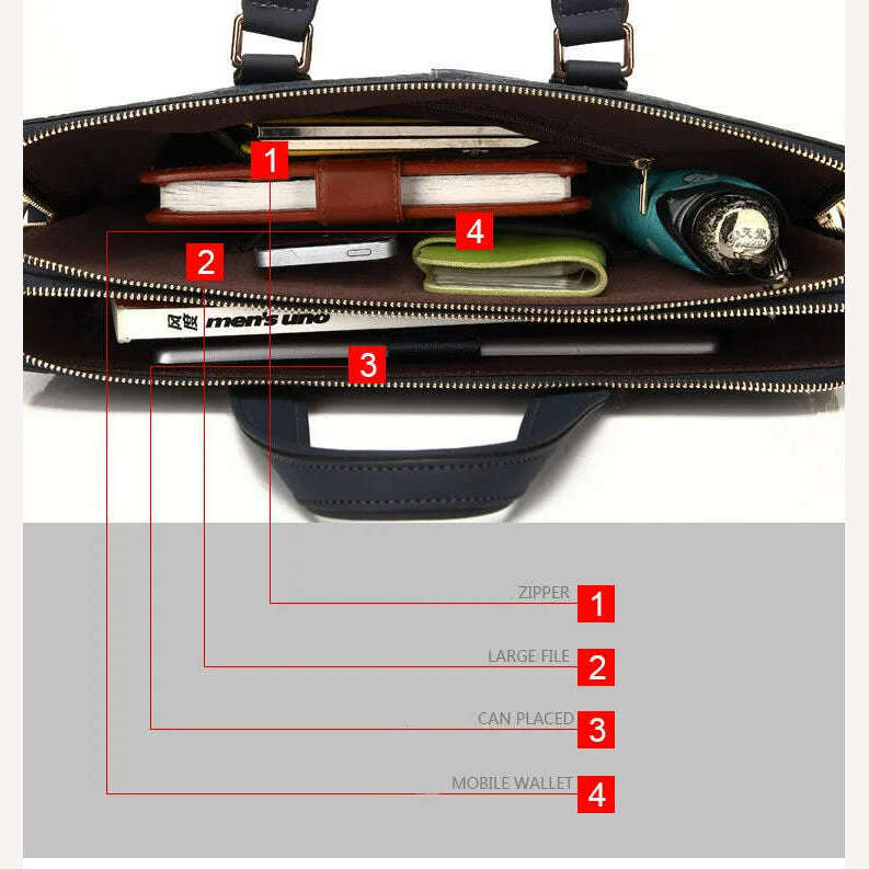 KIMLUD, Genuine Leather Men And Women Handbags Business Briefcase Ladies Shoulder Diagonal Blue/Black 14" Laptop Bag Messenger Bags, KIMLUD Womens Clothes