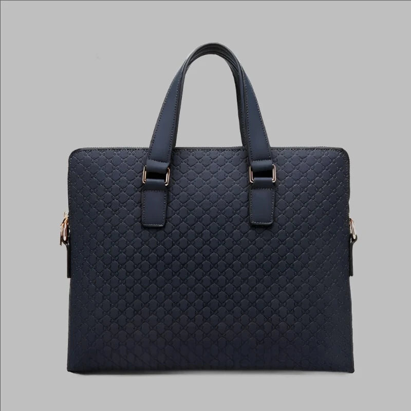 KIMLUD, Genuine Leather Men And Women Handbags Business Briefcase Ladies Shoulder Diagonal Blue/Black 14" Laptop Bag Messenger Bags, KIMLUD Womens Clothes