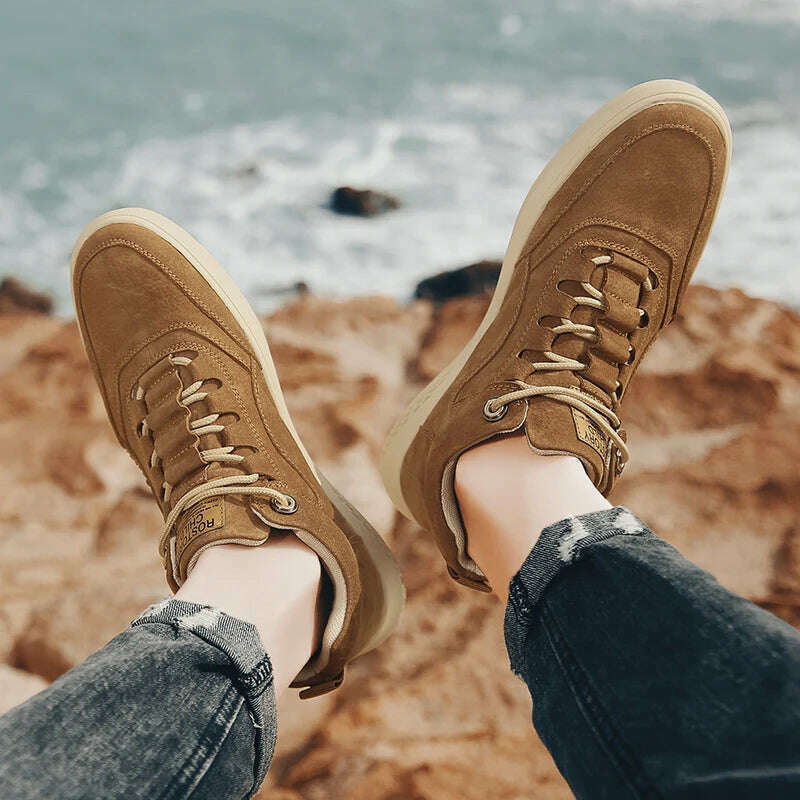 KIMLUD, Genuine Leather Men Shoes fashion Loafers Breathable Autumn lace up comfortable Casual Shoes Men Outdoor Sneakers shoes Zapatos, KIMLUD Womens Clothes