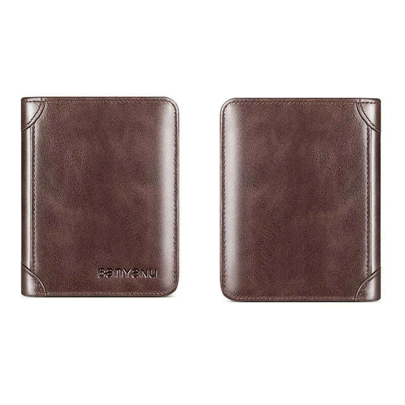 Genuine Leather Men's Wallet RFID Anti-theft Brush Ultra-thin Top Layer Cowhide Short Genuine Leather Wallet Wholesale - KIMLUD