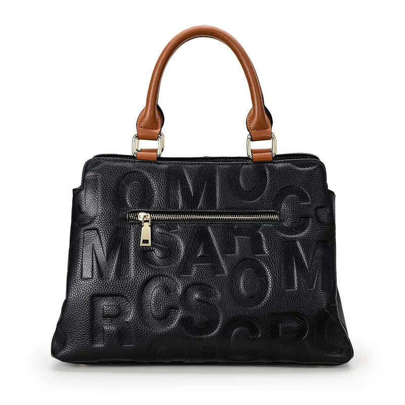 KIMLUD, Genuine Leather Women's Bag 2023 New Fashion Cowhide One Shoulder Crossbody Bag Women's Bag Large Capacity Handbag Women's Bag, KIMLUD Womens Clothes