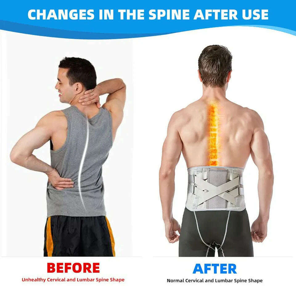 KIMLUD, GETINFIT Sports Waist Protection Warmth Breathable Lumbar Fixation Belt Imitation Vertebra Wider Steel Plate Support Men Women, KIMLUD Womens Clothes