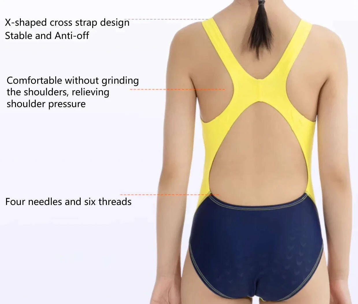 Girls' Competition Swimsuit High Performance Sharkskin Triangle Racing Swimsuit Quick Dry Training Swimwear