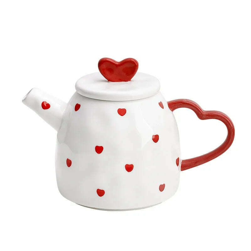 KIMLUD, Girl's Heart Afternoon Tea Set Home Water Cup Simple and cute souvenir coffee cup set, KIMLUD Womens Clothes