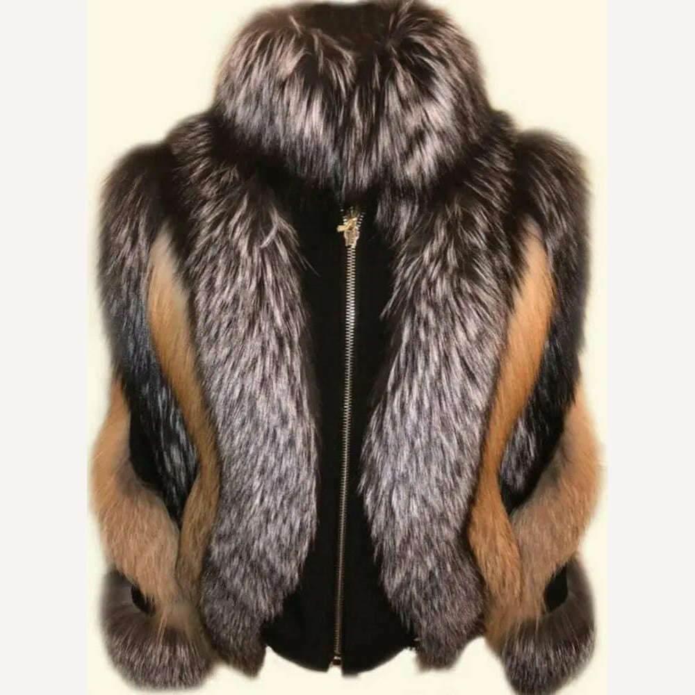KIMLUD, GO BALLISTIC YA Real Fur Jacket Female Fox Fur Coat Women Winter Warm Fur Cloth, as show 1 / M, KIMLUD Womens Clothes