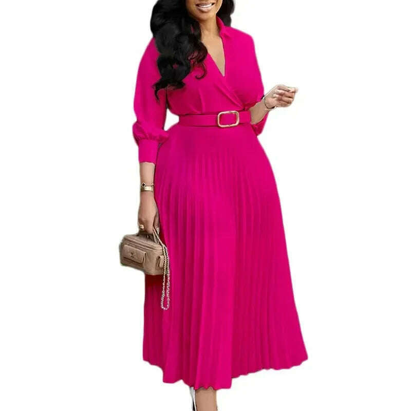 Polyester Dashiki African Gown Silhouette Belted