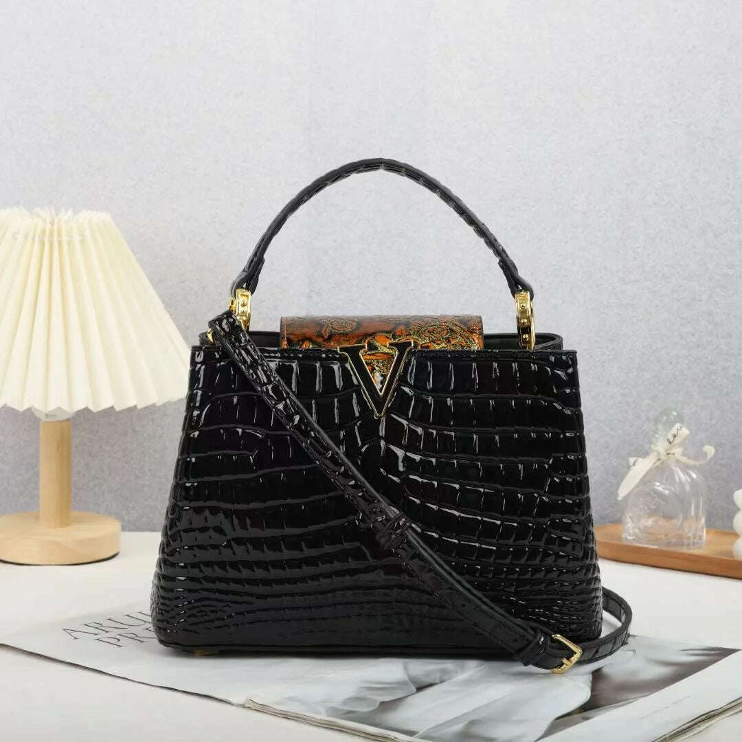 KIMLUD, Gradient Crocodile Tote Bag Fashion Leather Handbags 2023 Ladies Handbag Crossbody Bolsas De Mujer, KIMLUD Womens Clothes