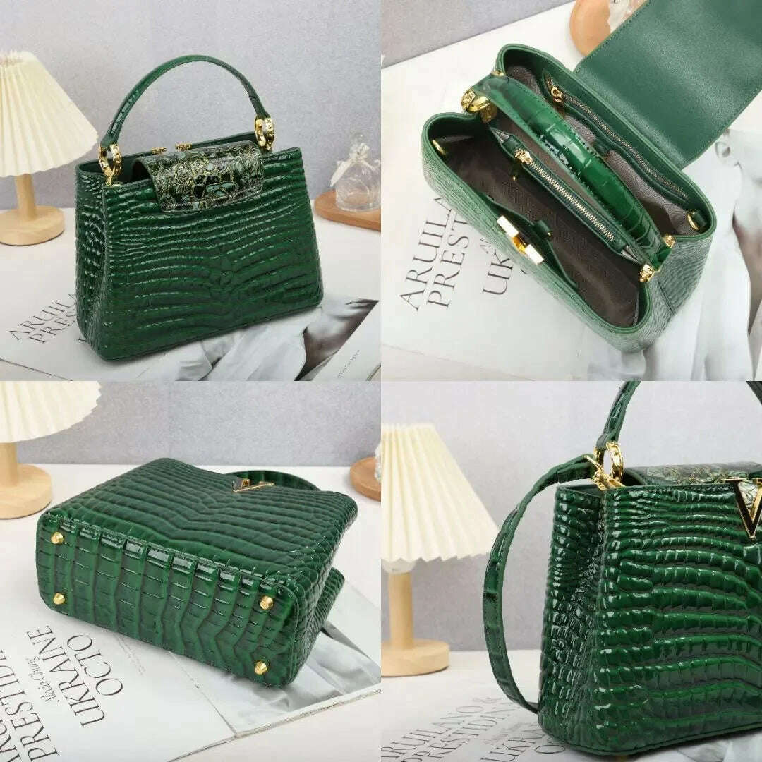 KIMLUD, Gradient Crocodile Tote Bag Fashion Leather Handbags 2023 Ladies Handbag Crossbody Bolsas De Mujer, KIMLUD Womens Clothes