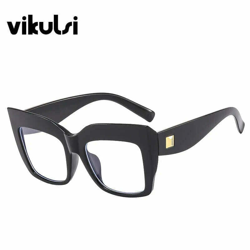 KIMLUD, Gradient Square Optical Glasses Women Thick Frame Anti Blue Glasses Myopia Prescription Eyeglasses Frames Ladies Blu-ray Glasses, Black, KIMLUD Womens Clothes