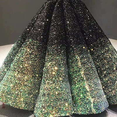 KIMLUD, Gradual Change Indigo Black Red Wedding Dresses 2023 Sleeveless Sequined Luxury Wedding Gowns Serene Hill HA2305 Custom Made, black blue goid / 8, KIMLUD APPAREL - Womens Clothes