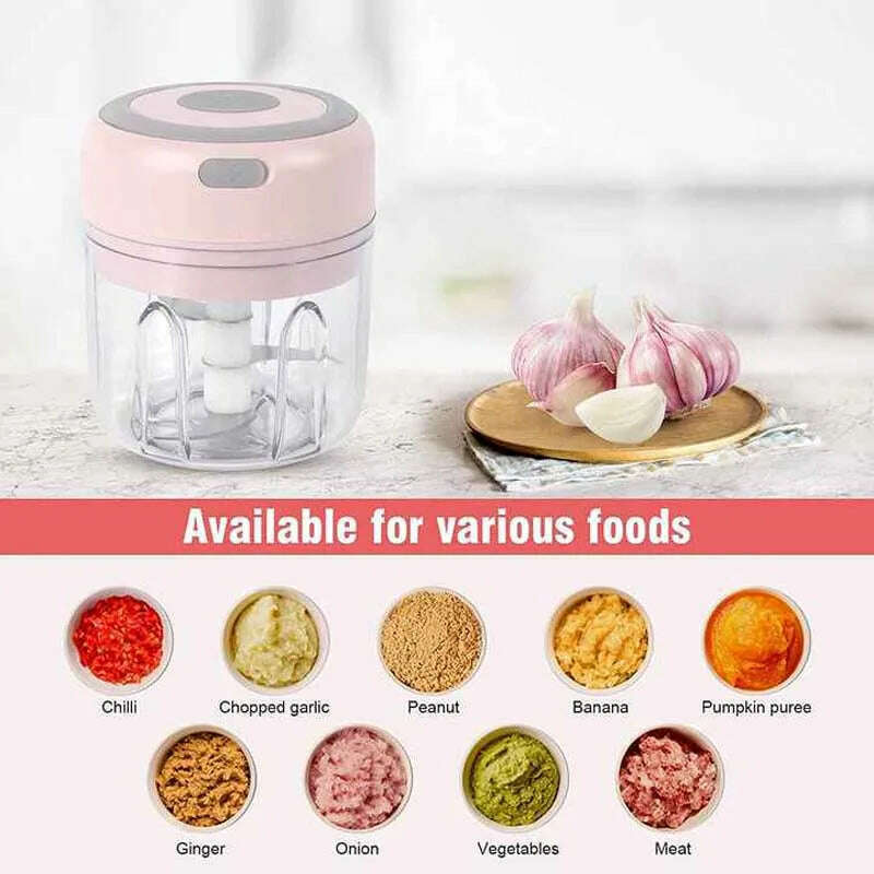 KIMLUD, Grinder Household Rechargeable Multifunction Meat Vegetable Garlic And Ginger Crusher Mini Cordless Food Electric Grinder, KIMLUD Womens Clothes