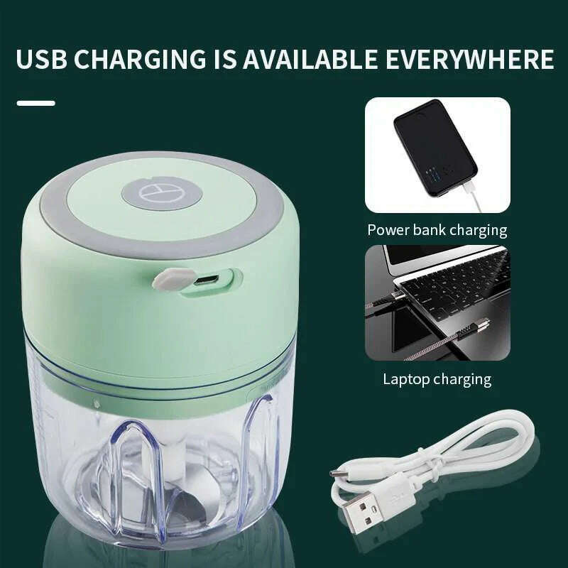 KIMLUD, Grinder Household Rechargeable Multifunction Meat Vegetable Garlic And Ginger Crusher Mini Cordless Food Electric Grinder, KIMLUD Womens Clothes