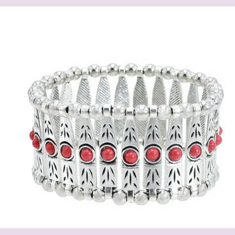 Gypsy Bohemian Coin Bracelets for Women Metal Vintage Flower Statement Bracelets Festival Turkish Beach Jewelry Tribal Ethnic - KIMLUD