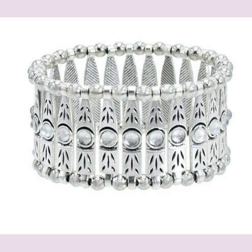 Gypsy Bohemian Coin Bracelets for Women Metal Vintage Flower Statement Bracelets Festival Turkish Beach Jewelry Tribal Ethnic - KIMLUD