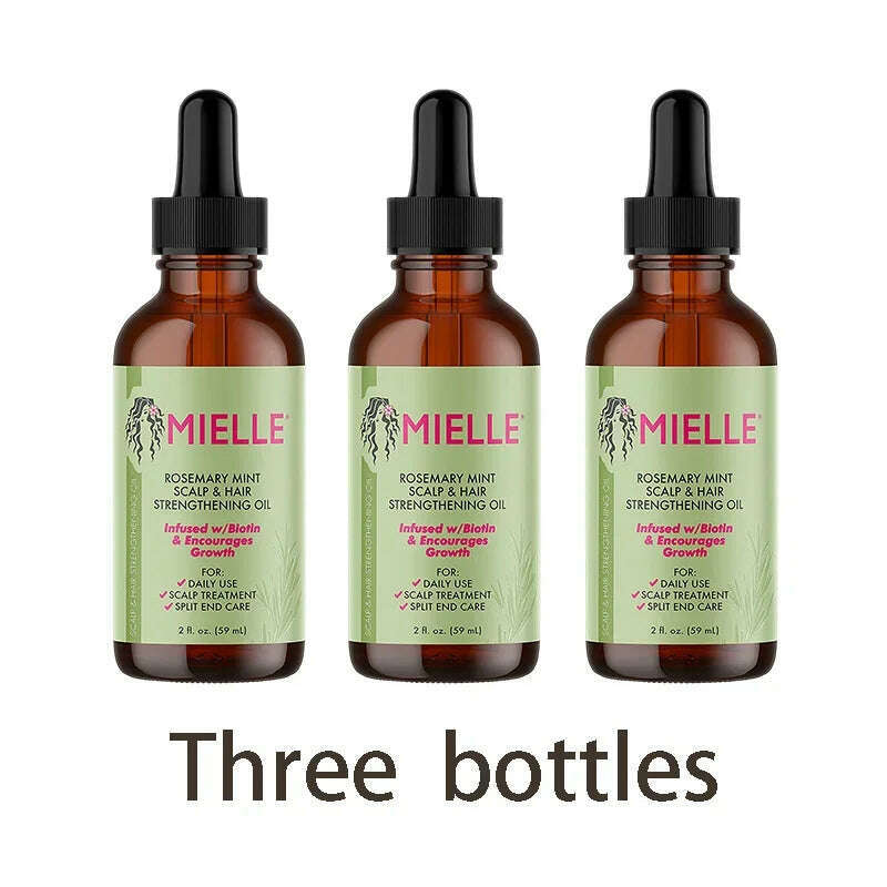 KIMLUD, Hair Growth Essential Oil Rosemary Mint Hair Strengthening Oil Treatment Dry Mielle Organics Split Ends Hair Essential Oil, 3pcs, KIMLUD APPAREL - Womens Clothes